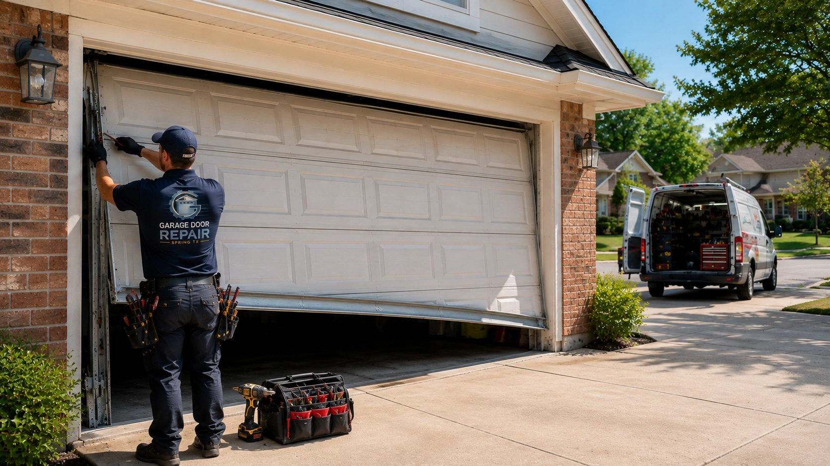 Old garage door before replacement