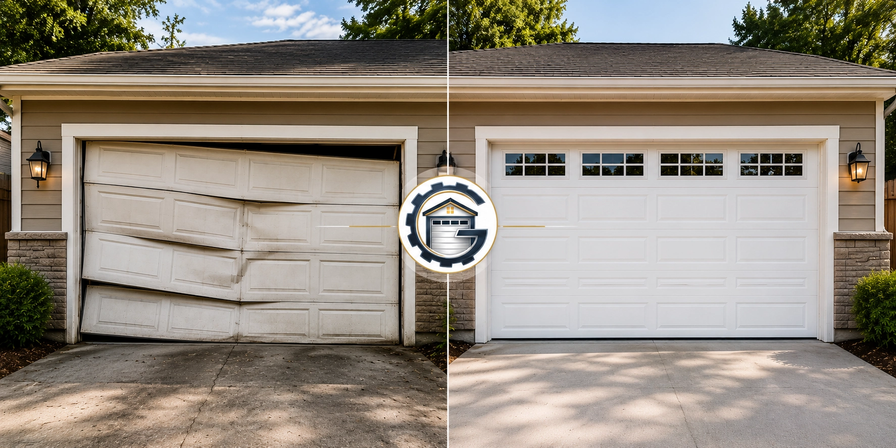 Garage Door Before & After Repairs